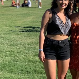 Nasty Gal black beaded crop!